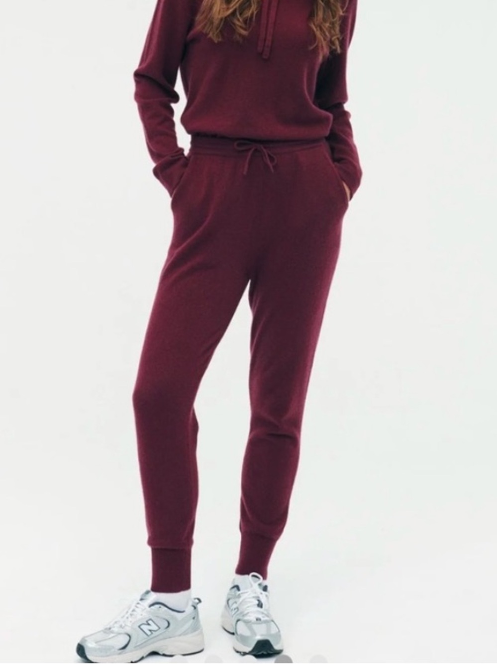 Naadam Cashmere Joggers Size S Merlot